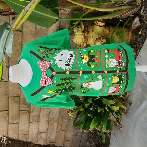 Ugly Christmas short sleeve tshirt Abdominal Snowman large - Picture 1 of 11